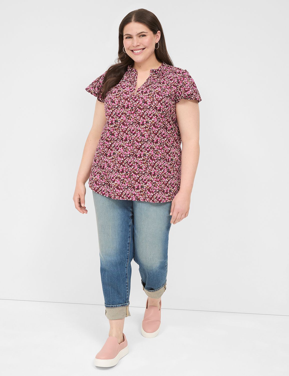 Classic Short Sleeve Ruffle Neck Po Product Image 3