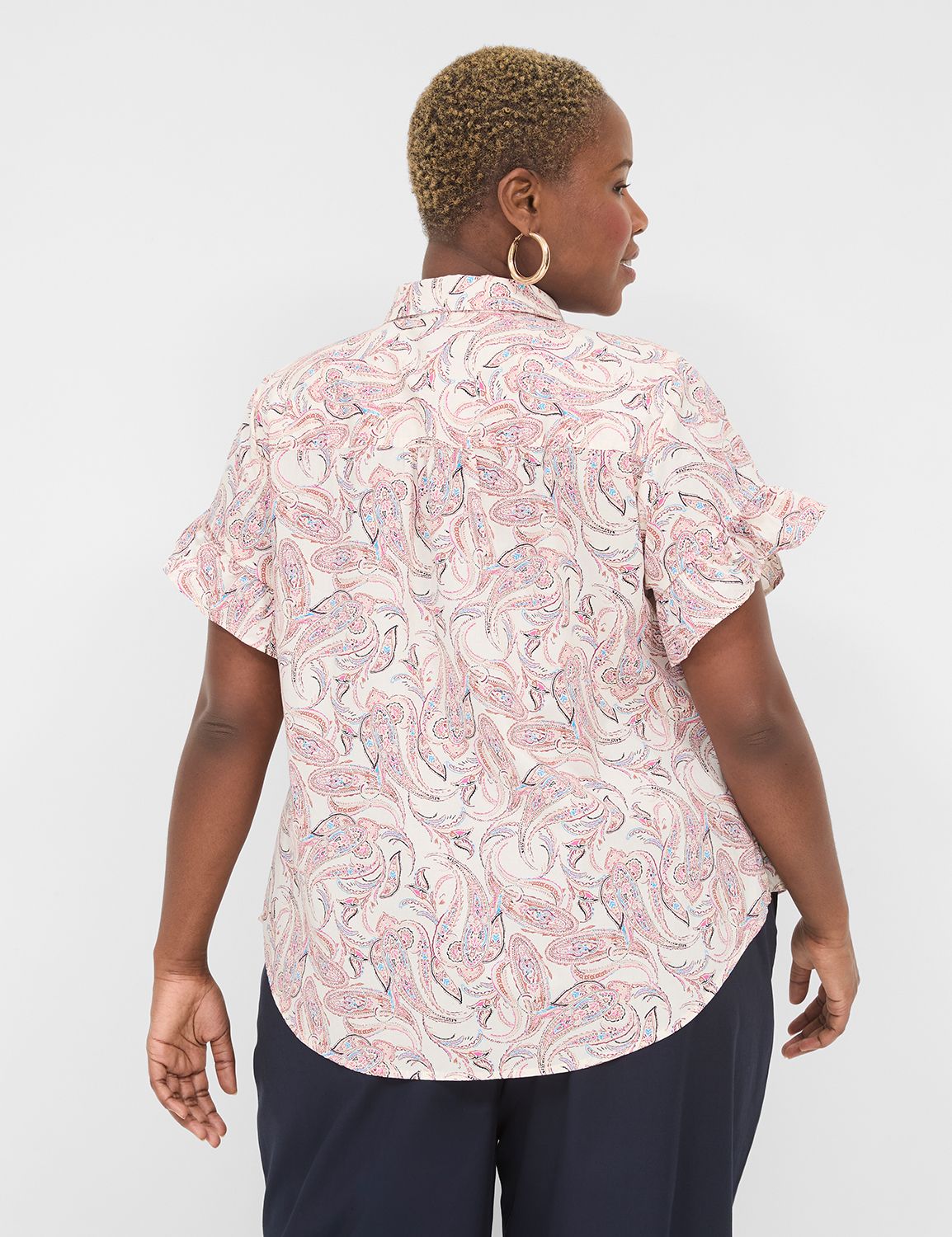 Classic Short Ruffle Sleeve Button Product Image 2