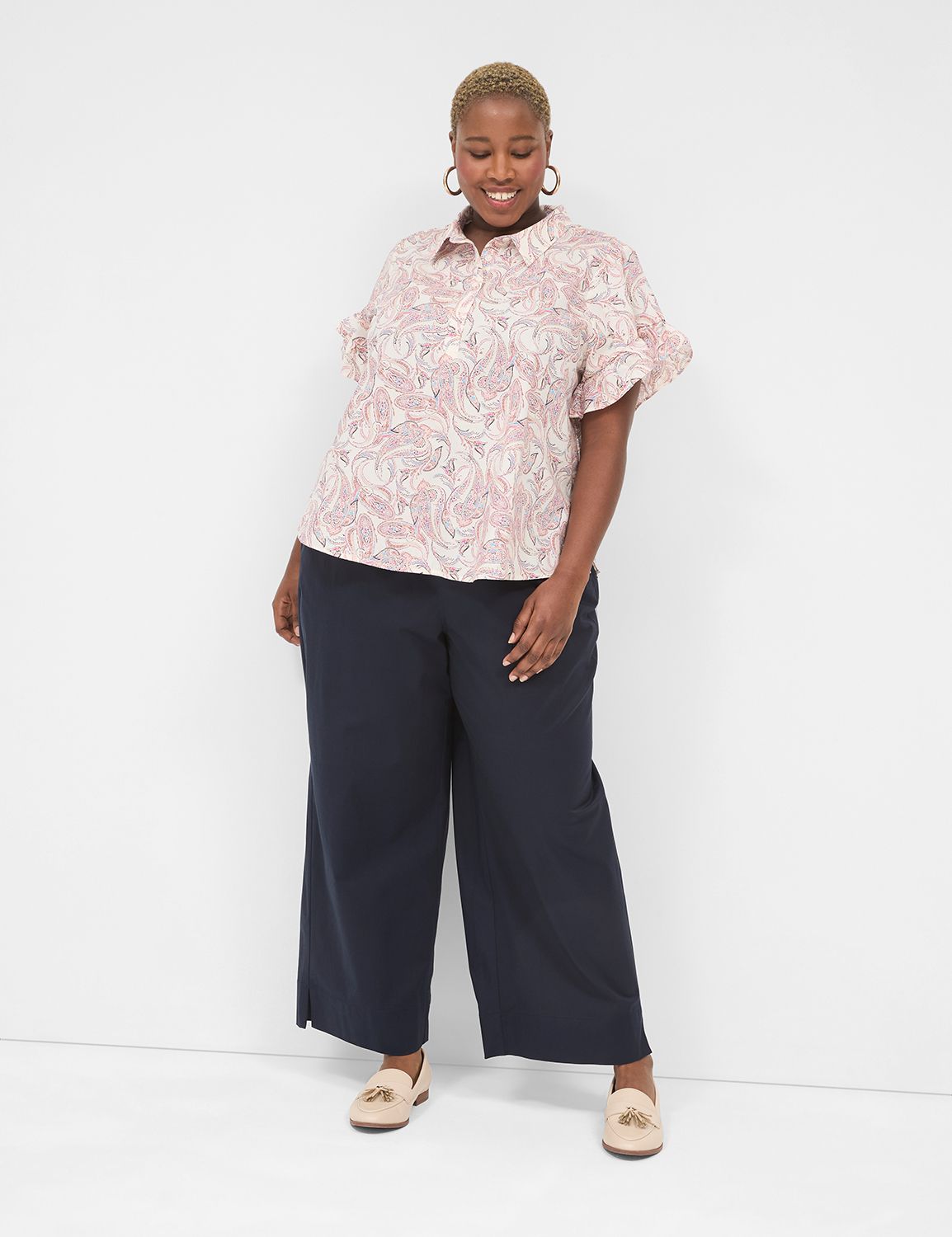 Classic Short Ruffle Sleeve Button Product Image 3