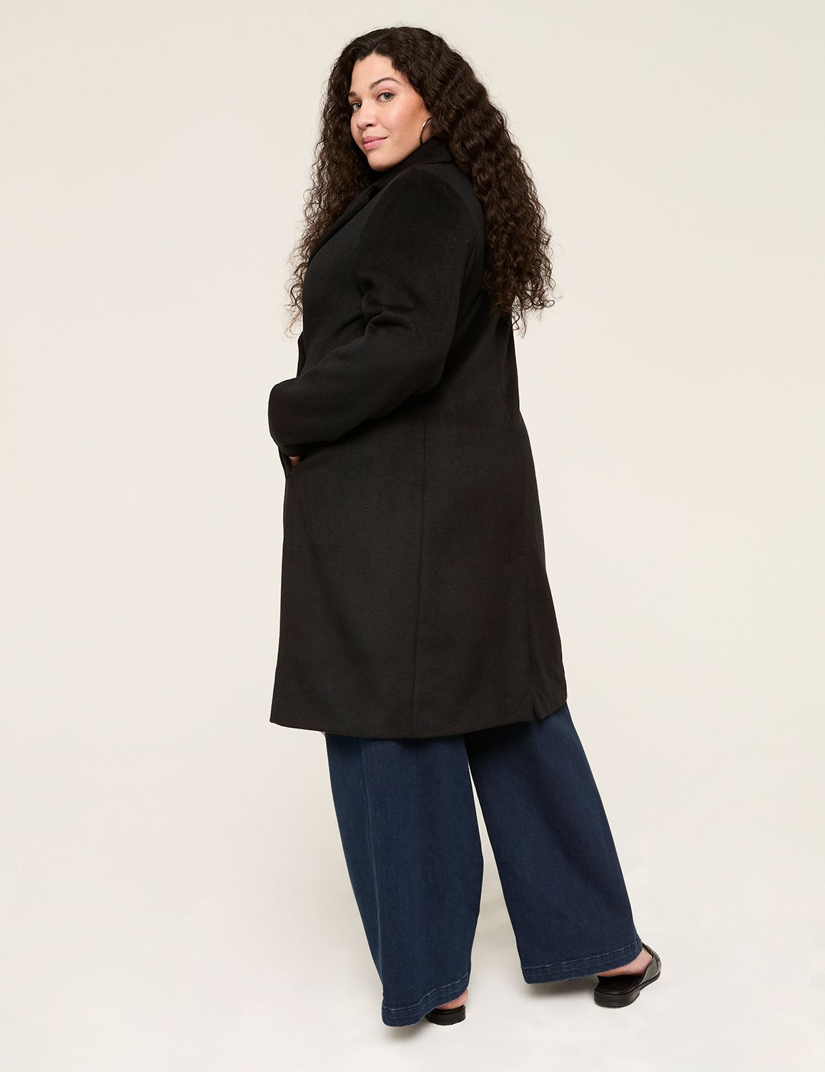 Double Breasted Wool Blend Coat LaneBryant