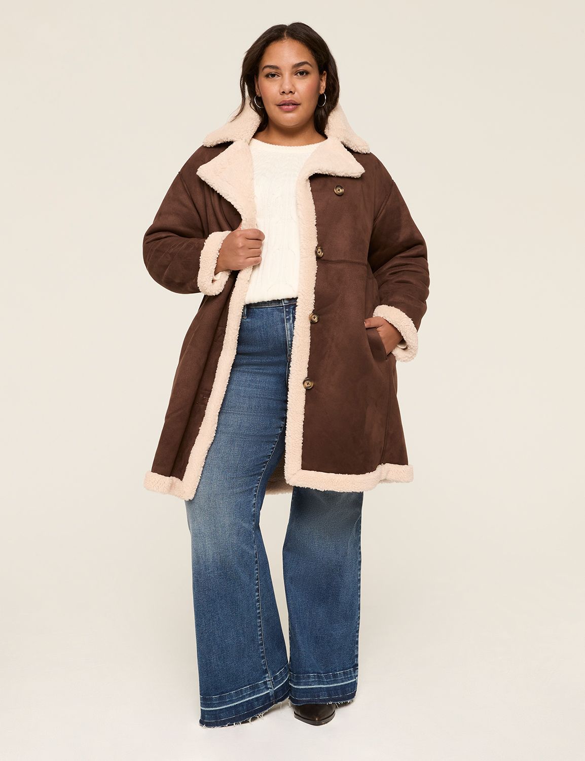 Faux Suede Coat LaneBryant