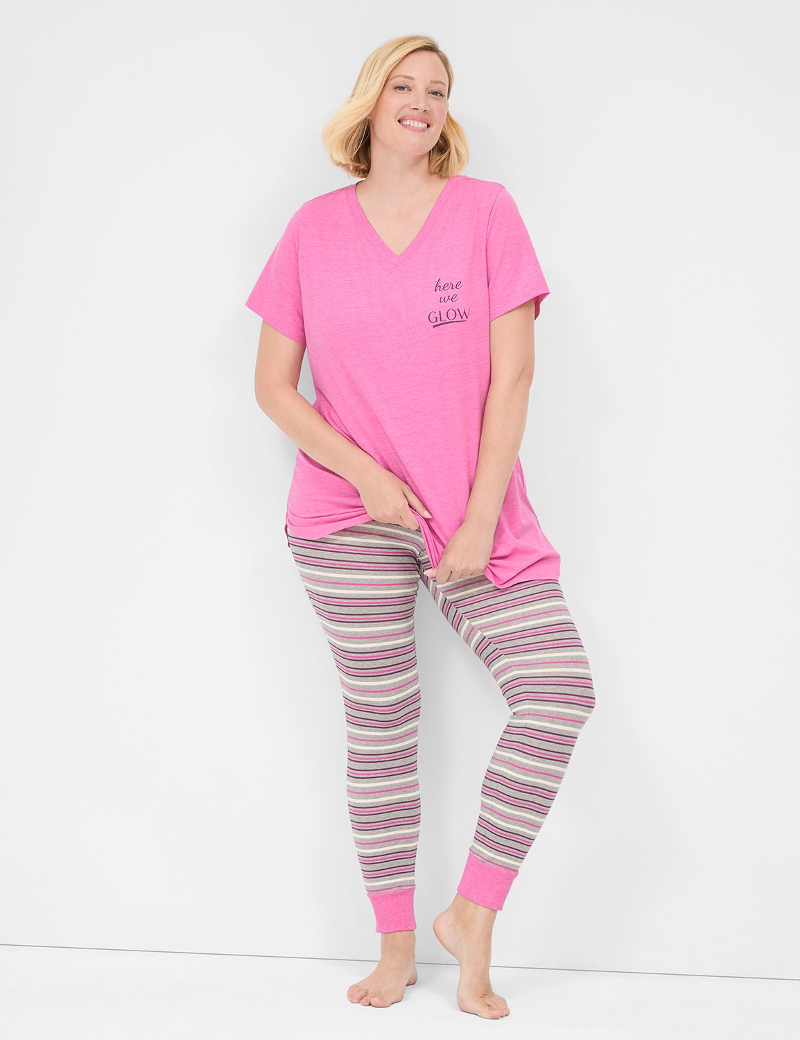 CVC Tee and 95/5 Legging PJ Set 114 | LaneBryant