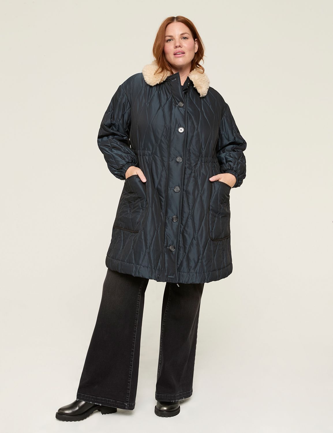 Bernardo hooded long quilted coat online