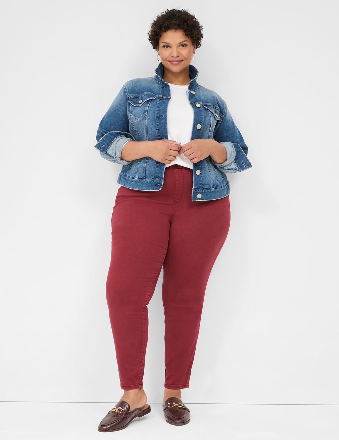 Pull On Fit High Rise Sateen Jegging LaneBryant