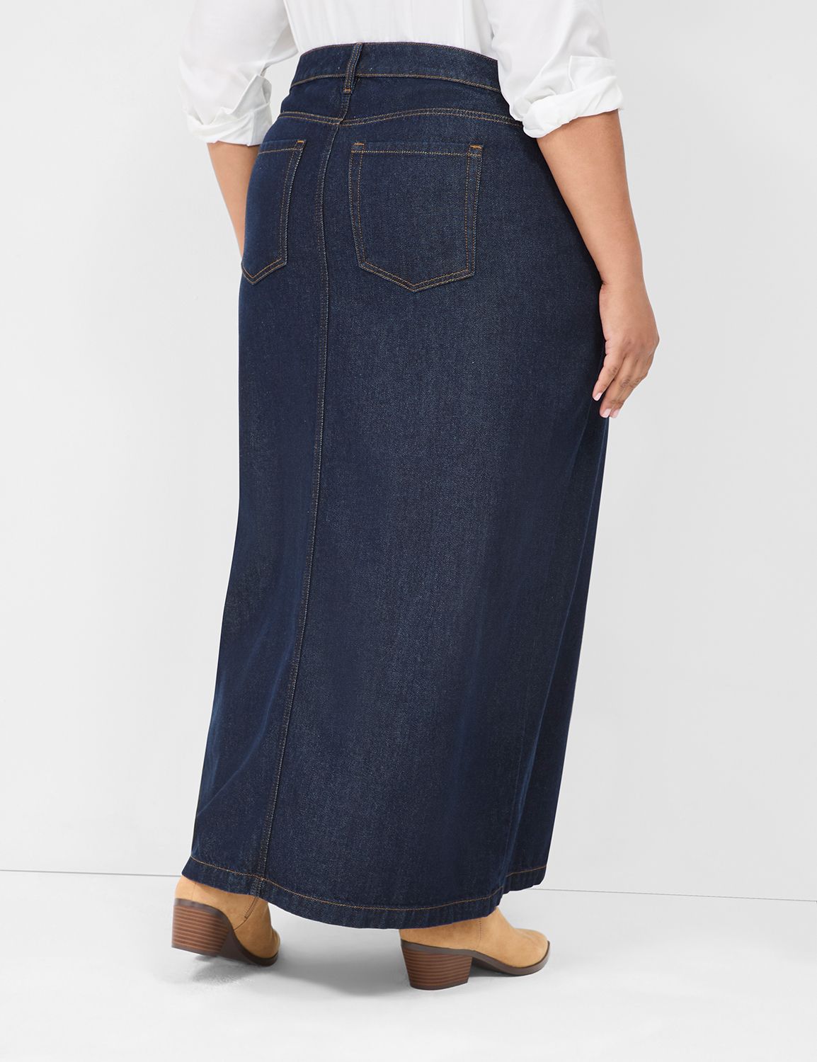 Plus size long denim skirts 40 best sale