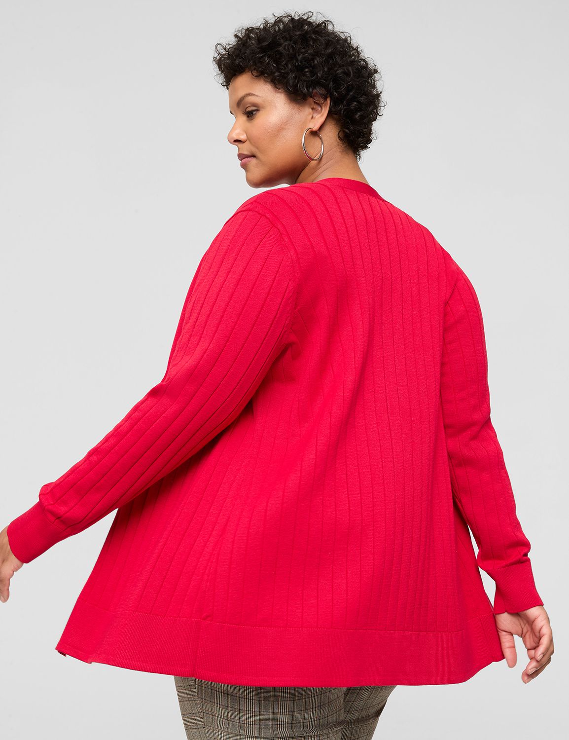 Modern Open-Front Ribbed Cardigan