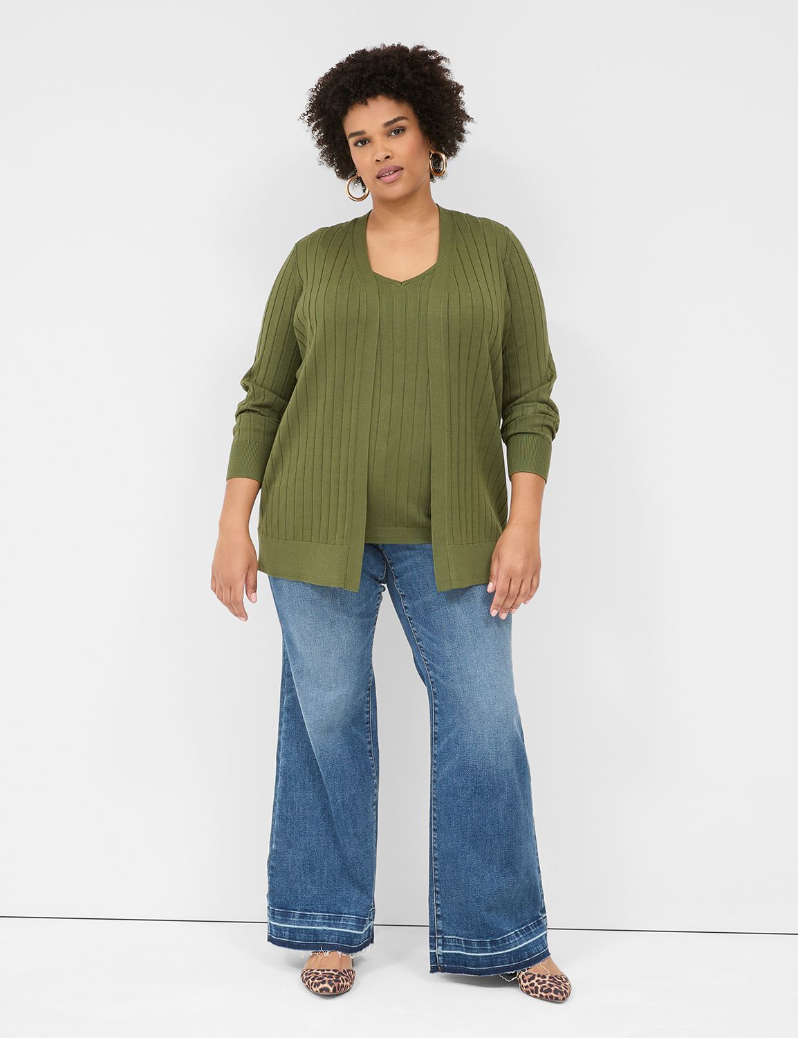Classic Long Sleeve Open Front Wide | LaneBryant