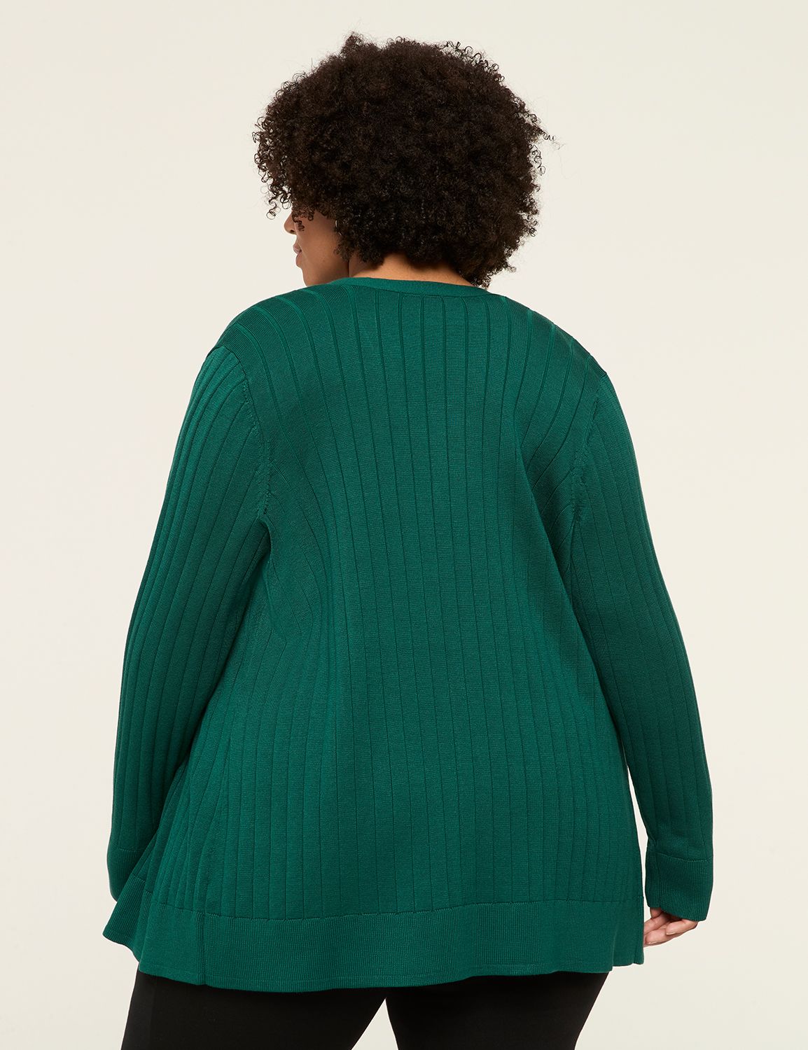 Modern Open-Front Ribbed Cardigan