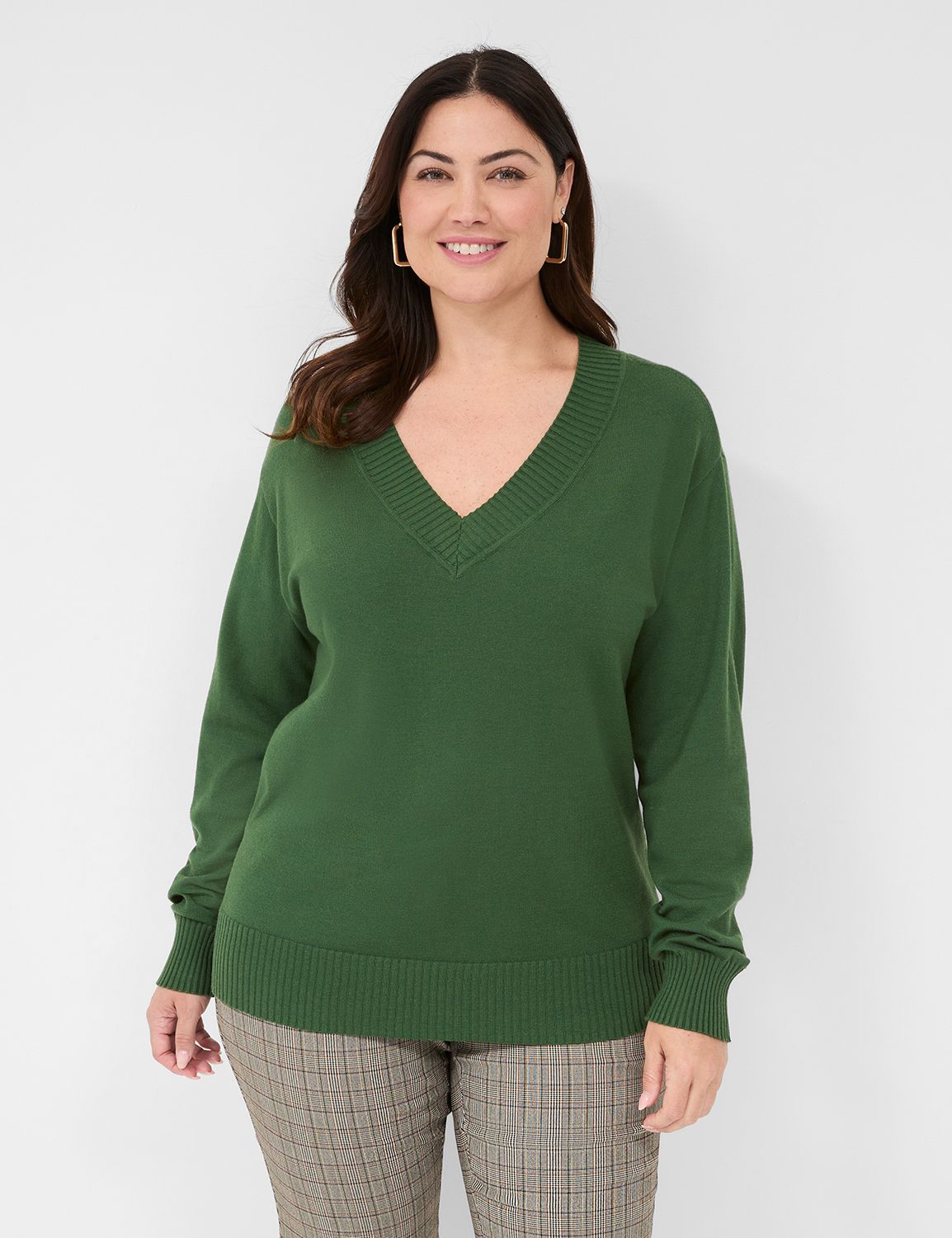 Classic Long Sleeve V-Neck Sweater Product Image 1