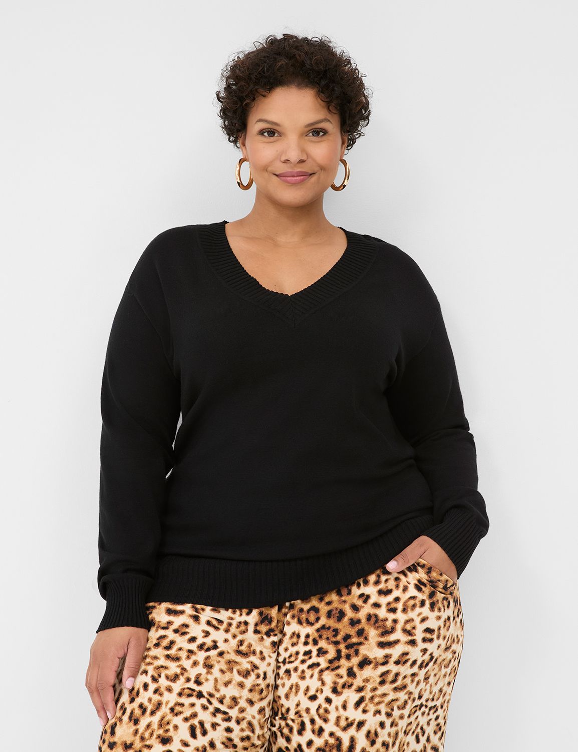 Plus selling Size 40 Womens Sheer Black Leopard Print Mesh Stretch Top Lane Bryant Black