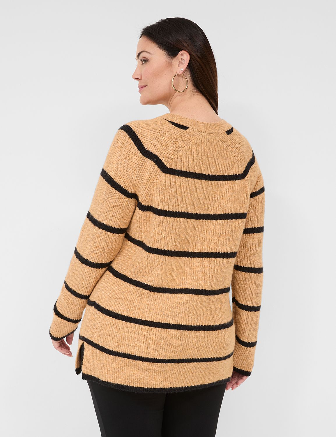 Long Sleeve Crew Neck Striped Pull Over
