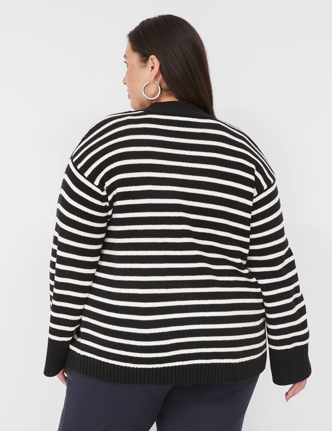 Open-Front Striped Cardigan | LaneBryant