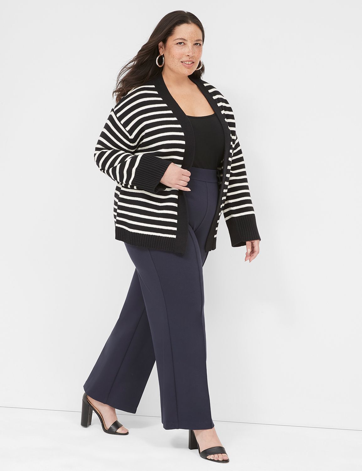 Classic Long Sleeve Open Front Stri Product Image 3