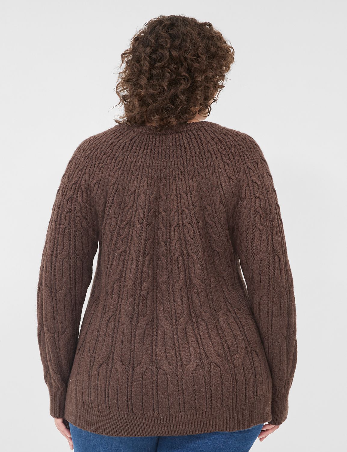 Crew-Neck Cable Knit Sweater