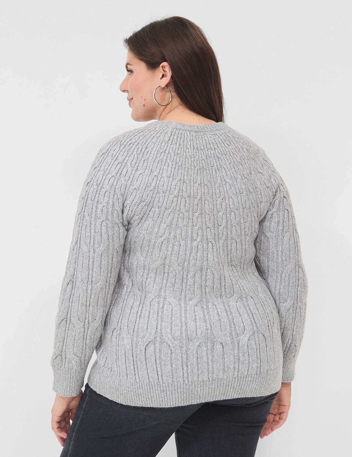 Crew-Neck Cable Knit Sweater