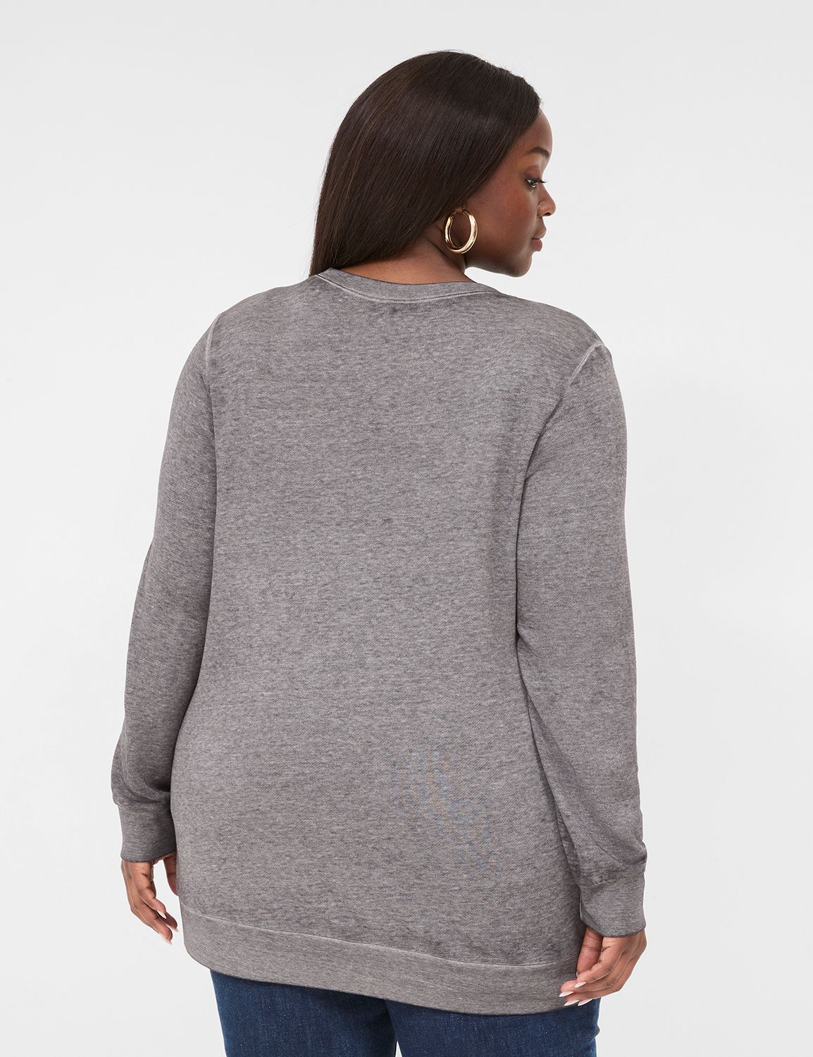 Long Sleeve Crew Neck Sweatshirt wi LaneBryant