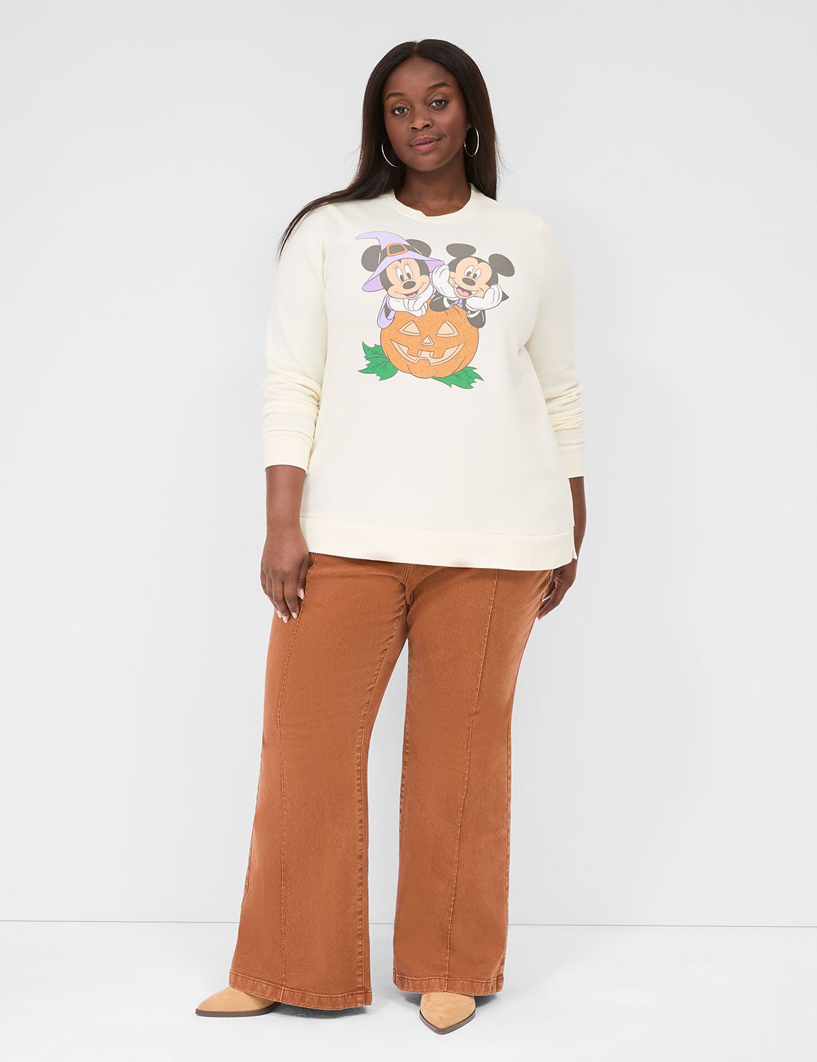 Long Sleeve Crew Neck Hem Slit Swea Product Image 3
