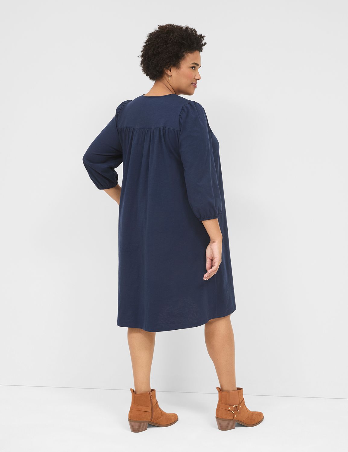 THREE QUARTER SLEEVE SWING DRESS WI Product Image 2