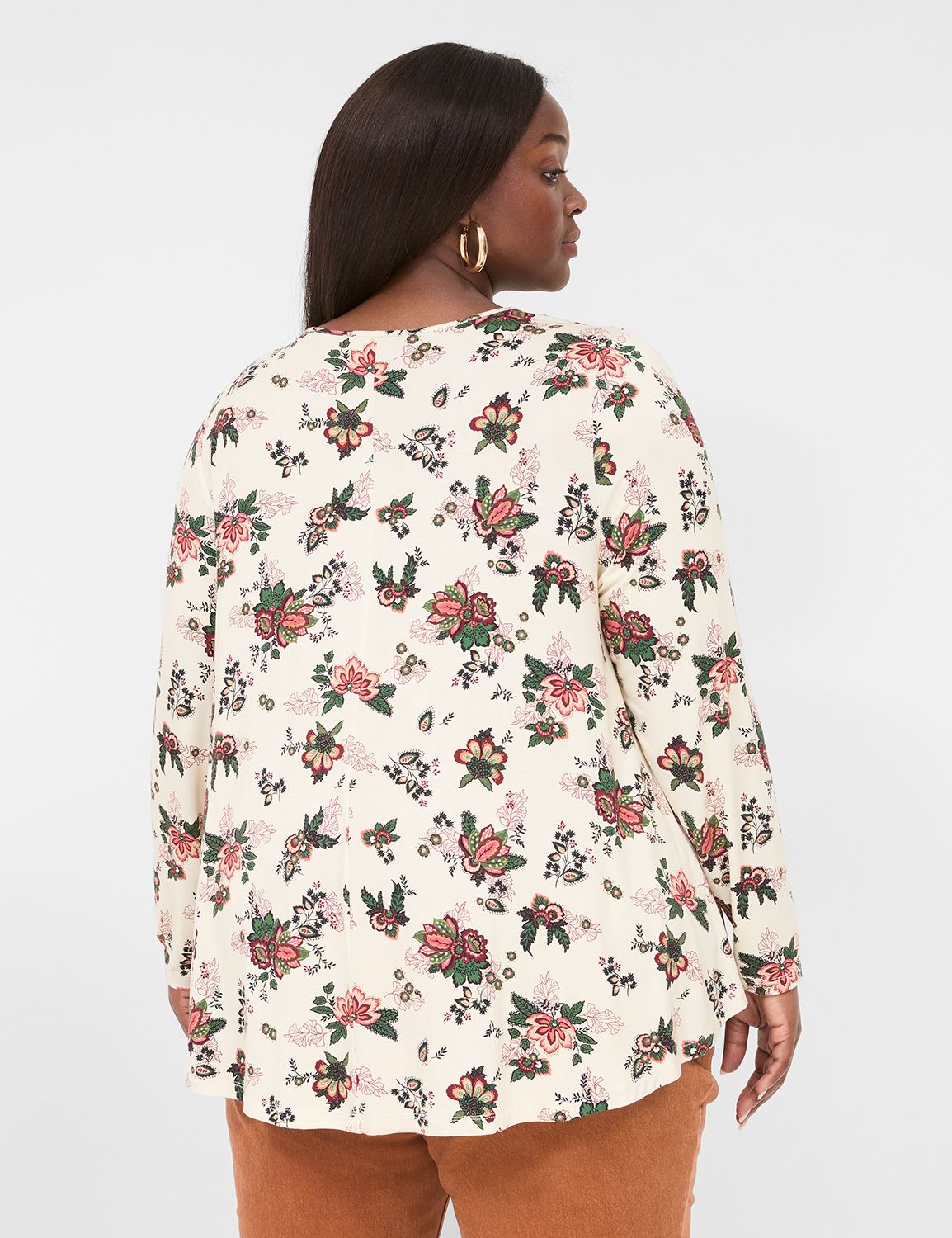 Swing Crew-Neck Trim Top | LaneBryant