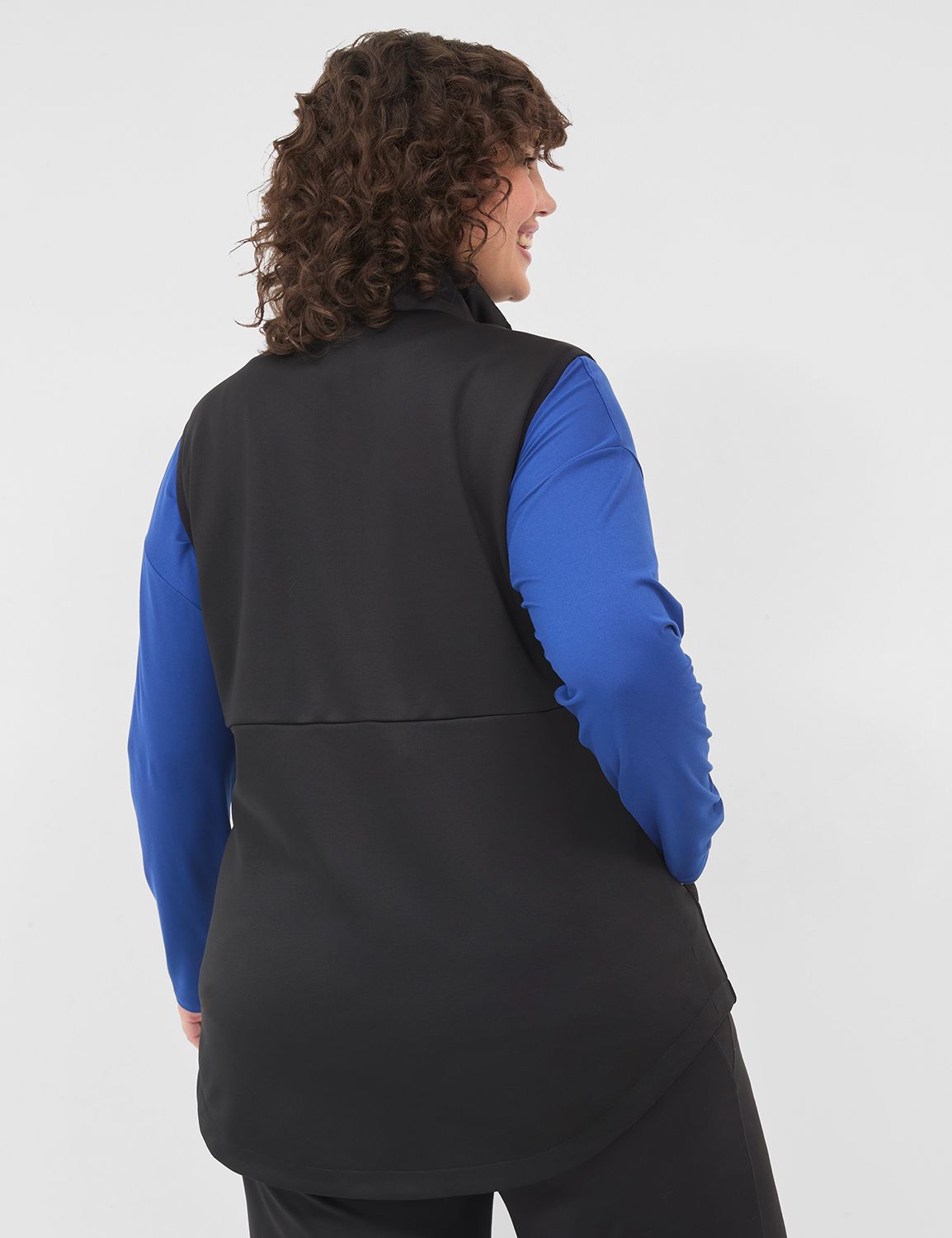 LIVI Quilted Knit Mixed Vest | LaneBryant