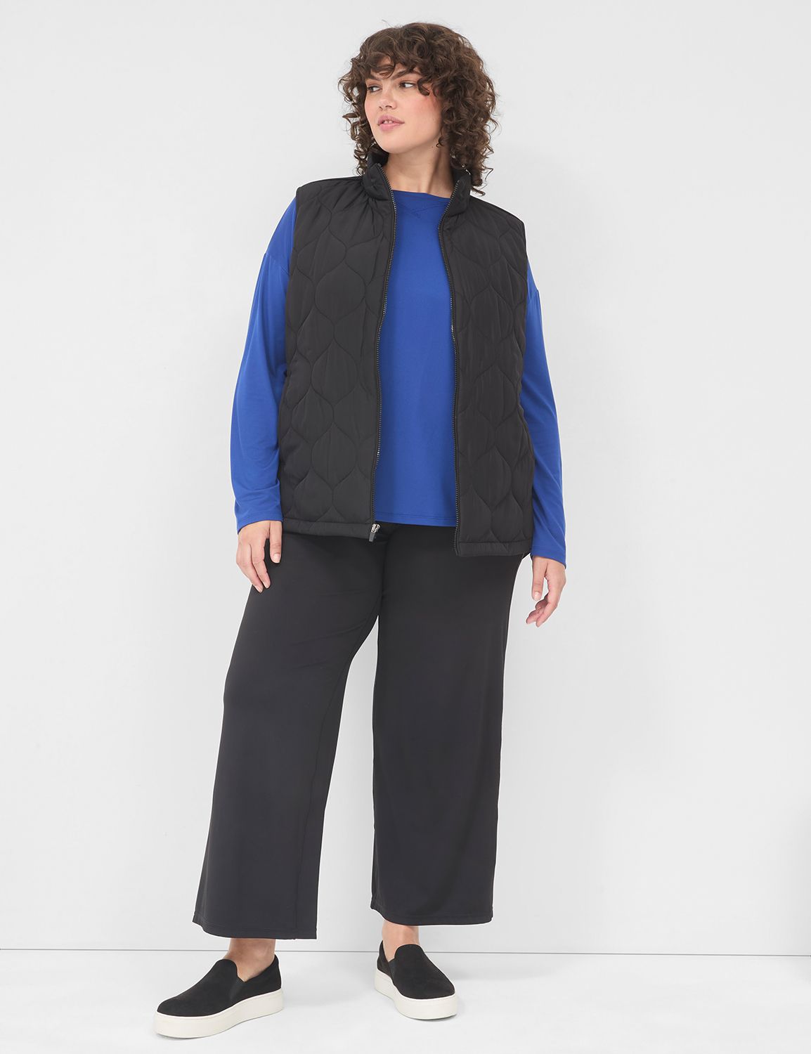 ENFOLD - CHECK-QUILT VEST / 中綿ベスト / ブラック / 24AW
