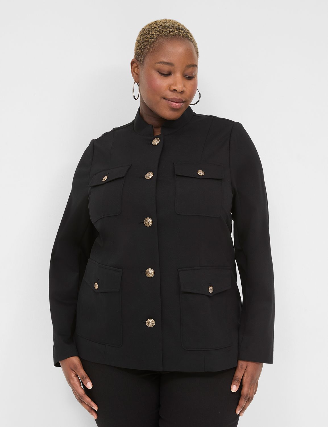 Lane good Bryant Black 4 Button Swing Jacket 16