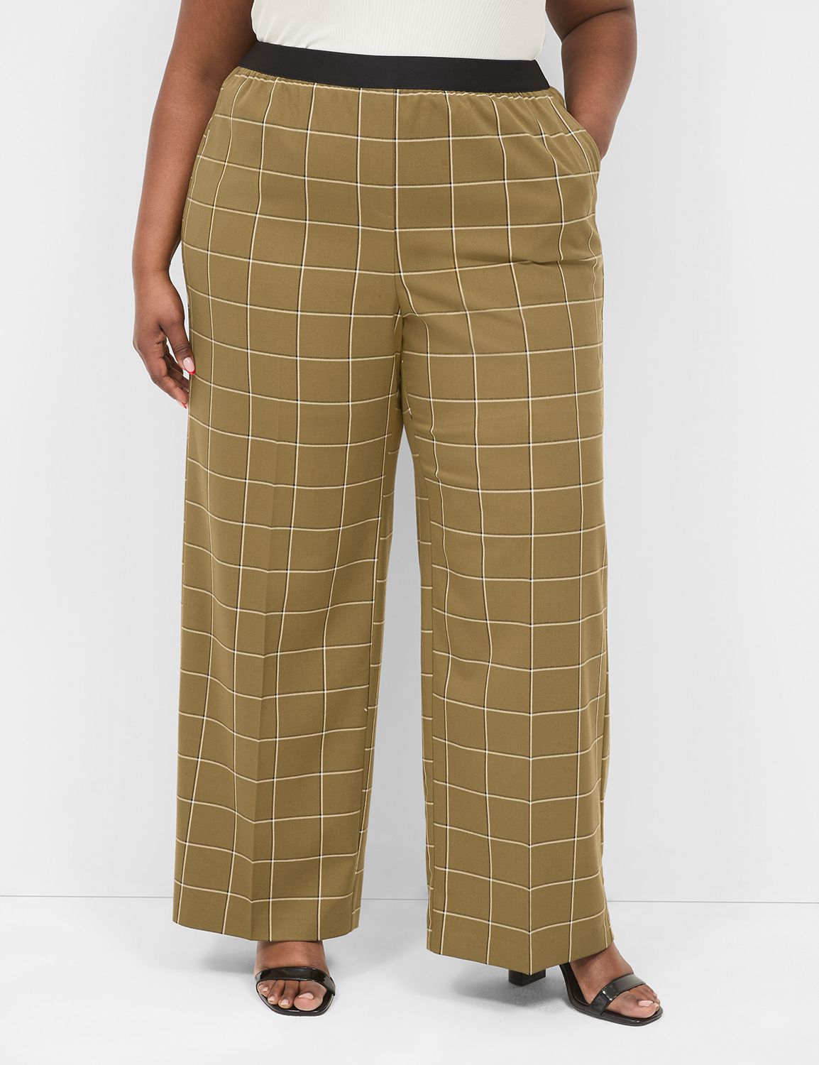 Elastic Waist Wide Leg Pant