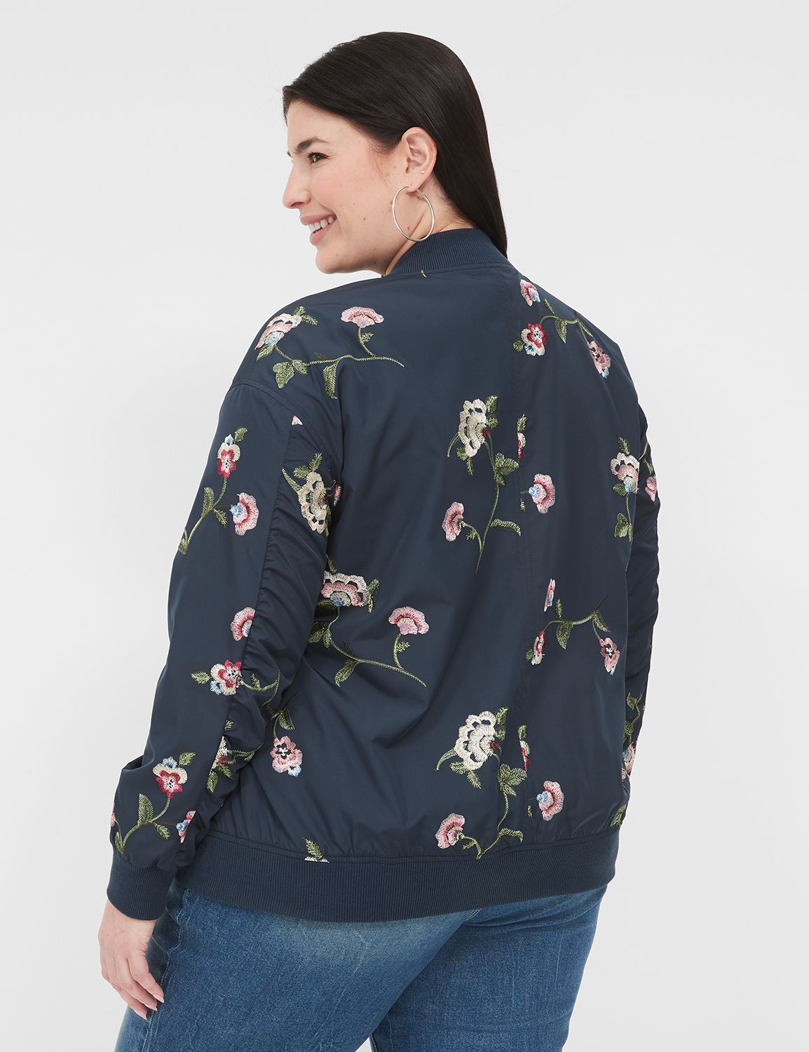 Embroidered floral bomber jacket best sale