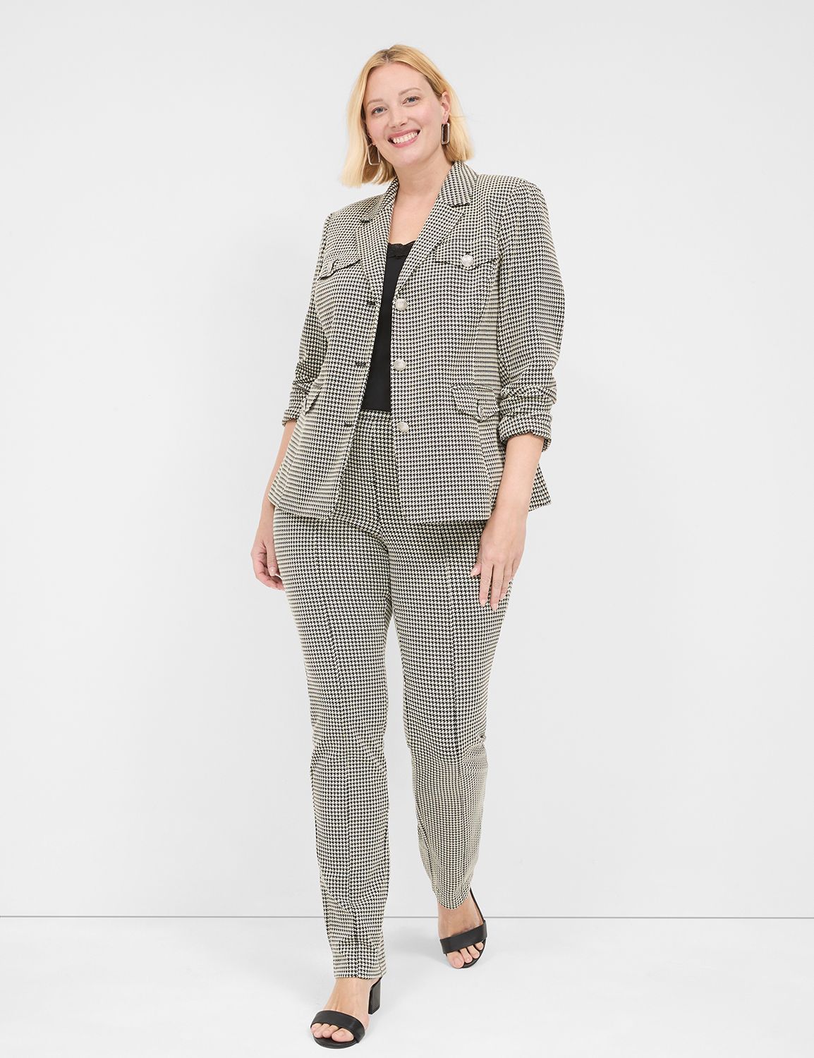 Pull-On Ponte Straight - BLK/WHT HO Product Image 3