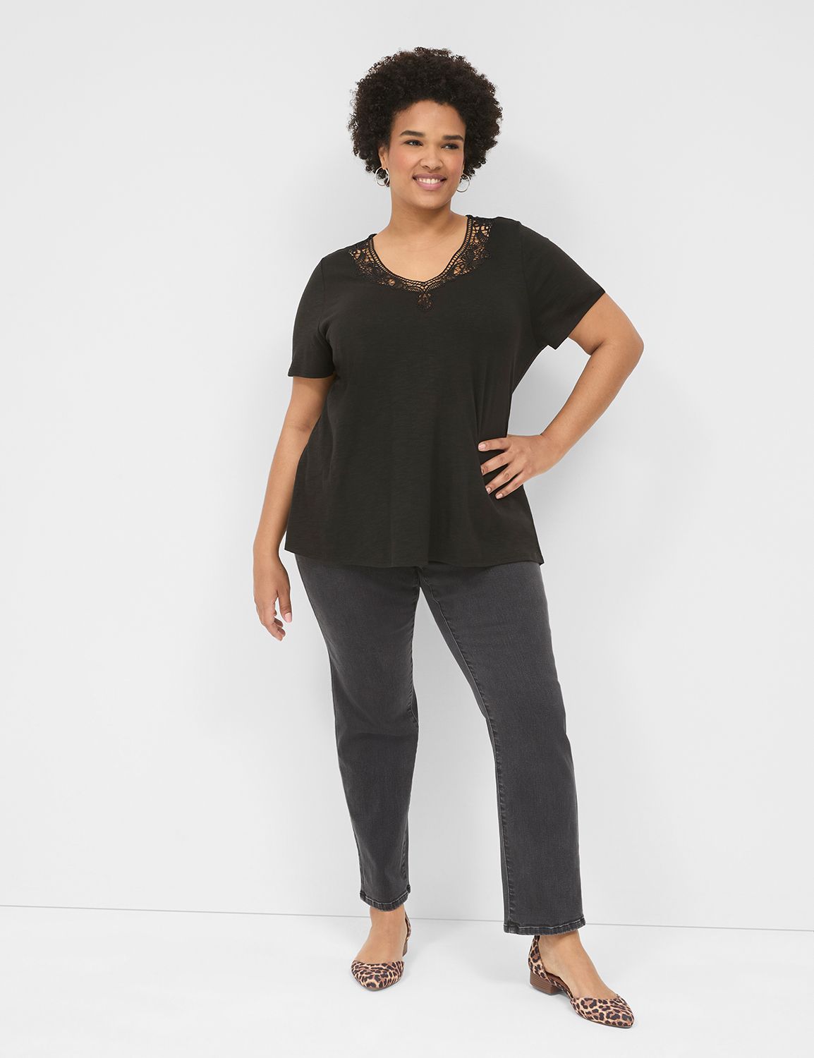 Casual Relaxed Short Sleeve Crochet Product Image 3