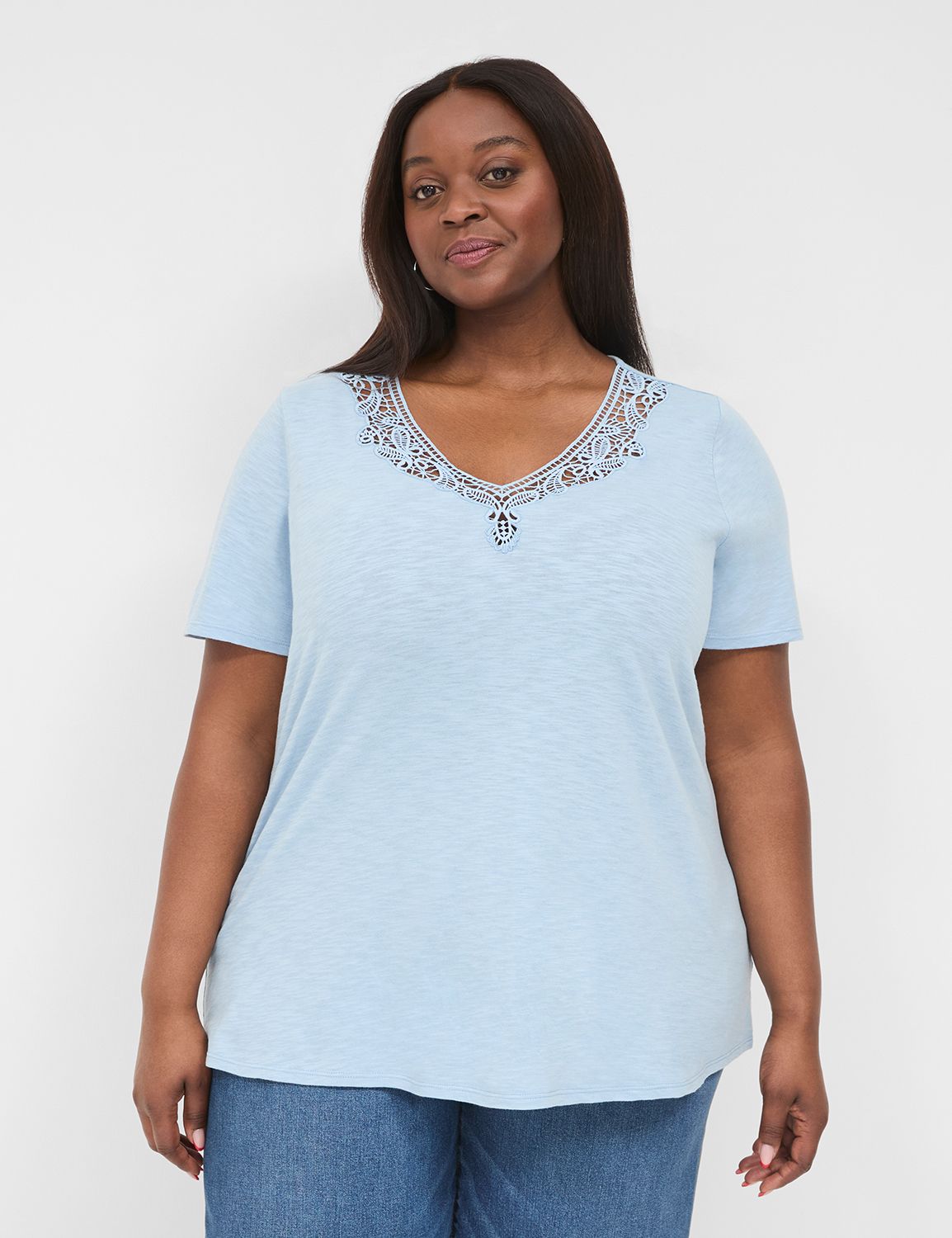 Casual Relaxed Short Sleeve Crochet Product Image 1