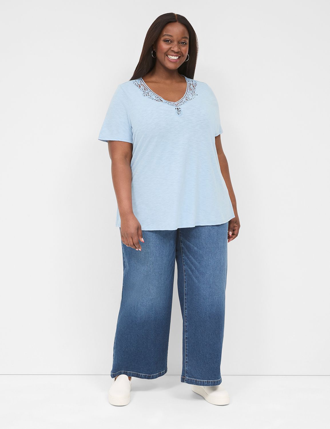 Casual Relaxed Short Sleeve Crochet Product Image 3