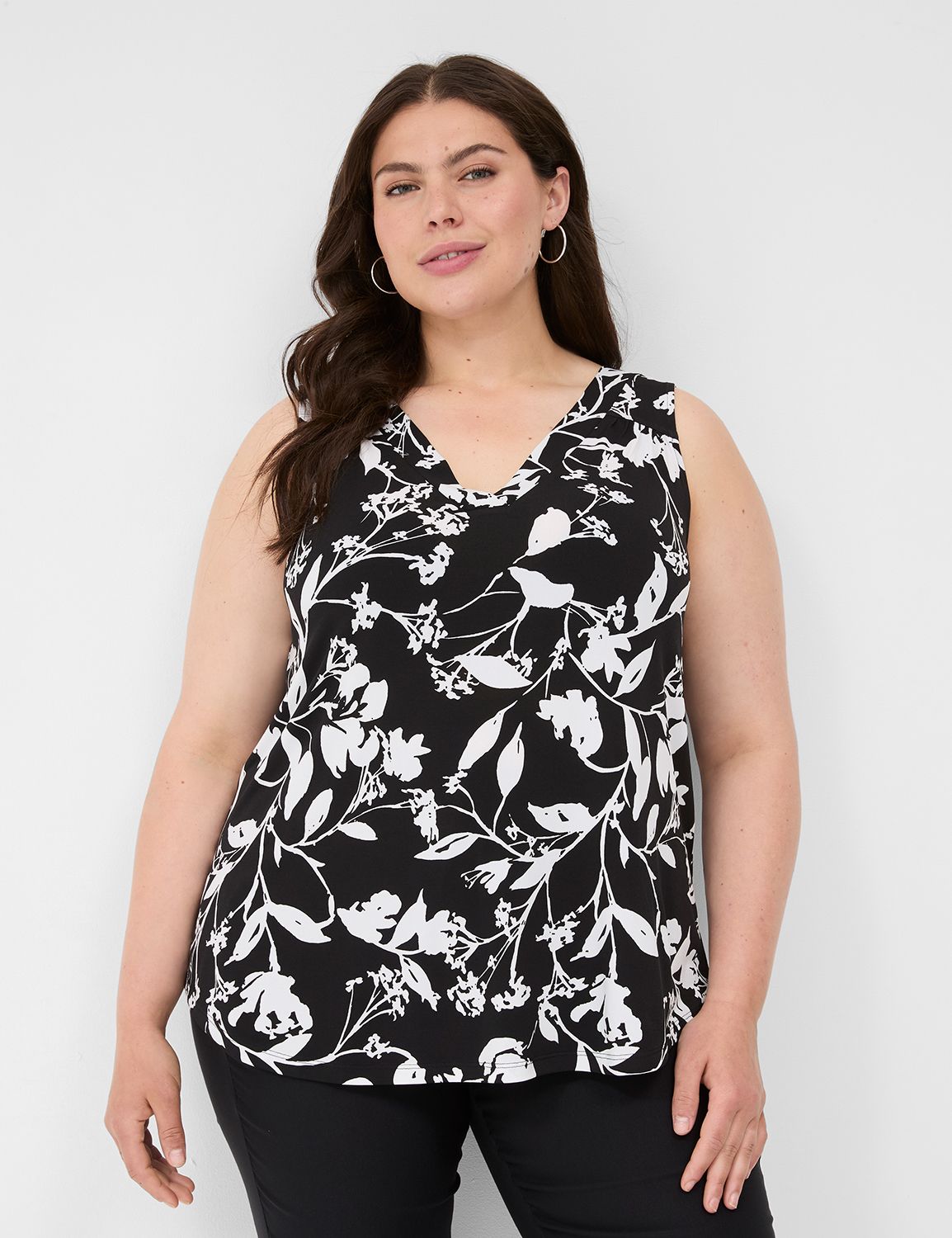 Sleeveless V Neck Top LaneBryant