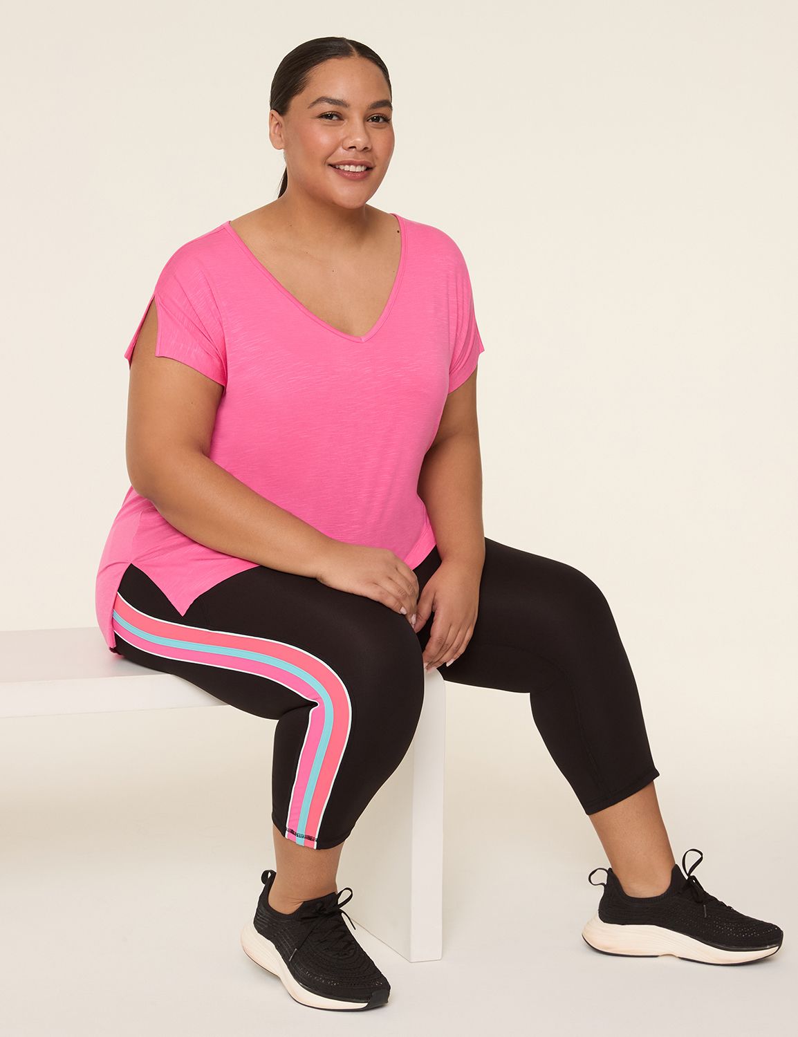Casual Wide V-Neck Cold Shoulder To Product Image 3