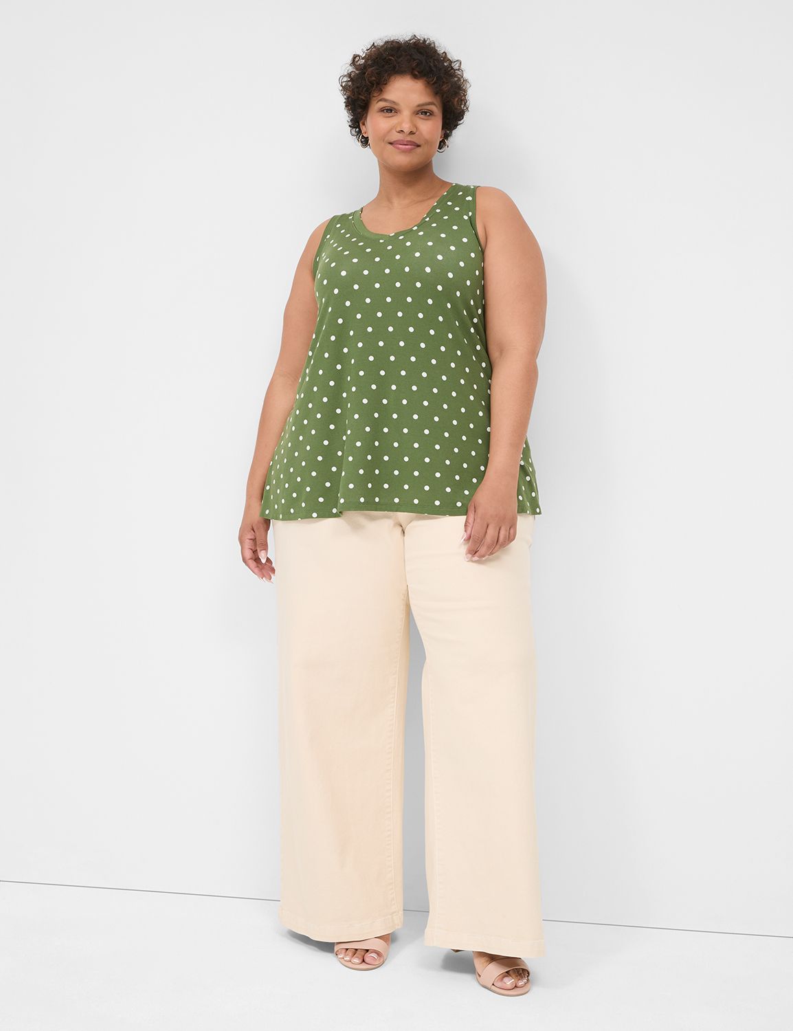 Casual Sleeveless V-Neck Swing Tank Product Image 3