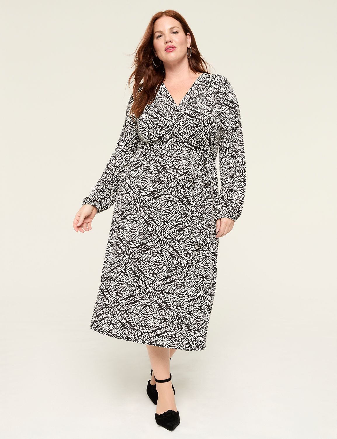 faux-wrap jersey dress