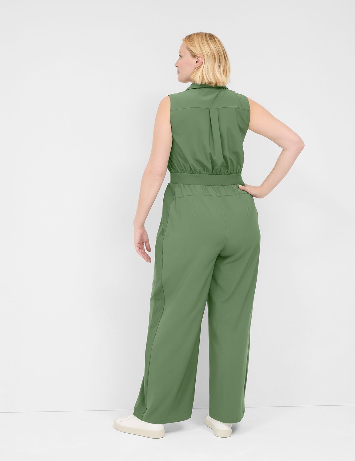 LIVI Stretch Woven Zip-Up Jumpsuit