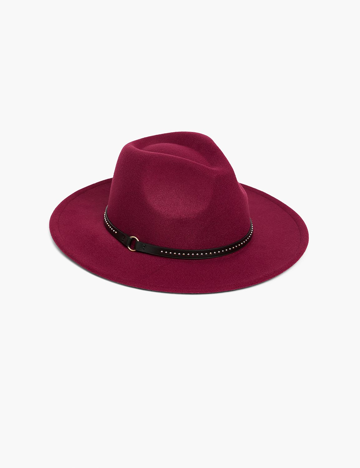 MAROON AND RHINESTONE FEDORA HAT F | LaneBryant