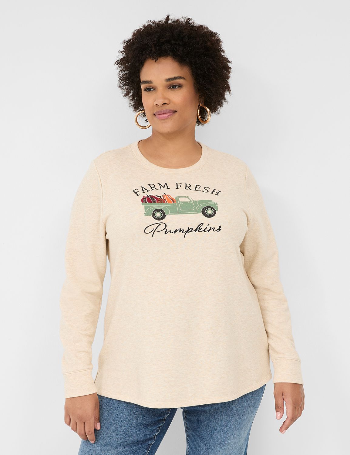 Sequin Farm Fresh Pumpkins Graphic Sweatshirt