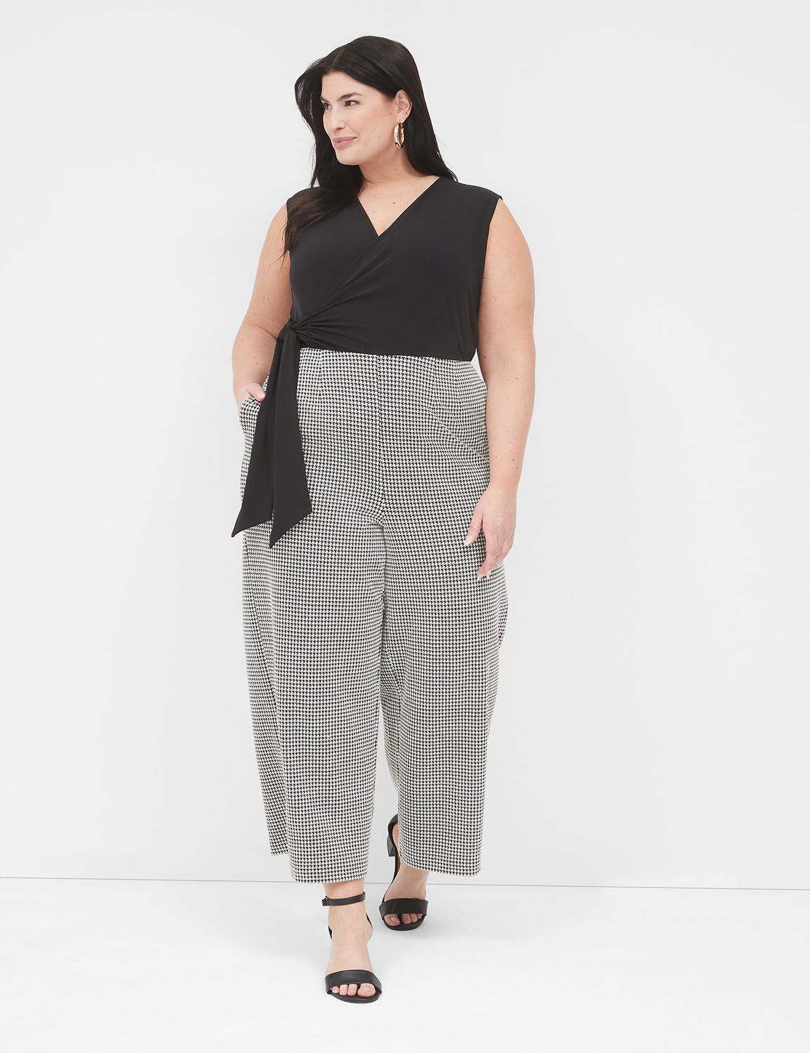 EXTENDED SHOULDER ASYM WRAP JUMPSUI Product Image 1