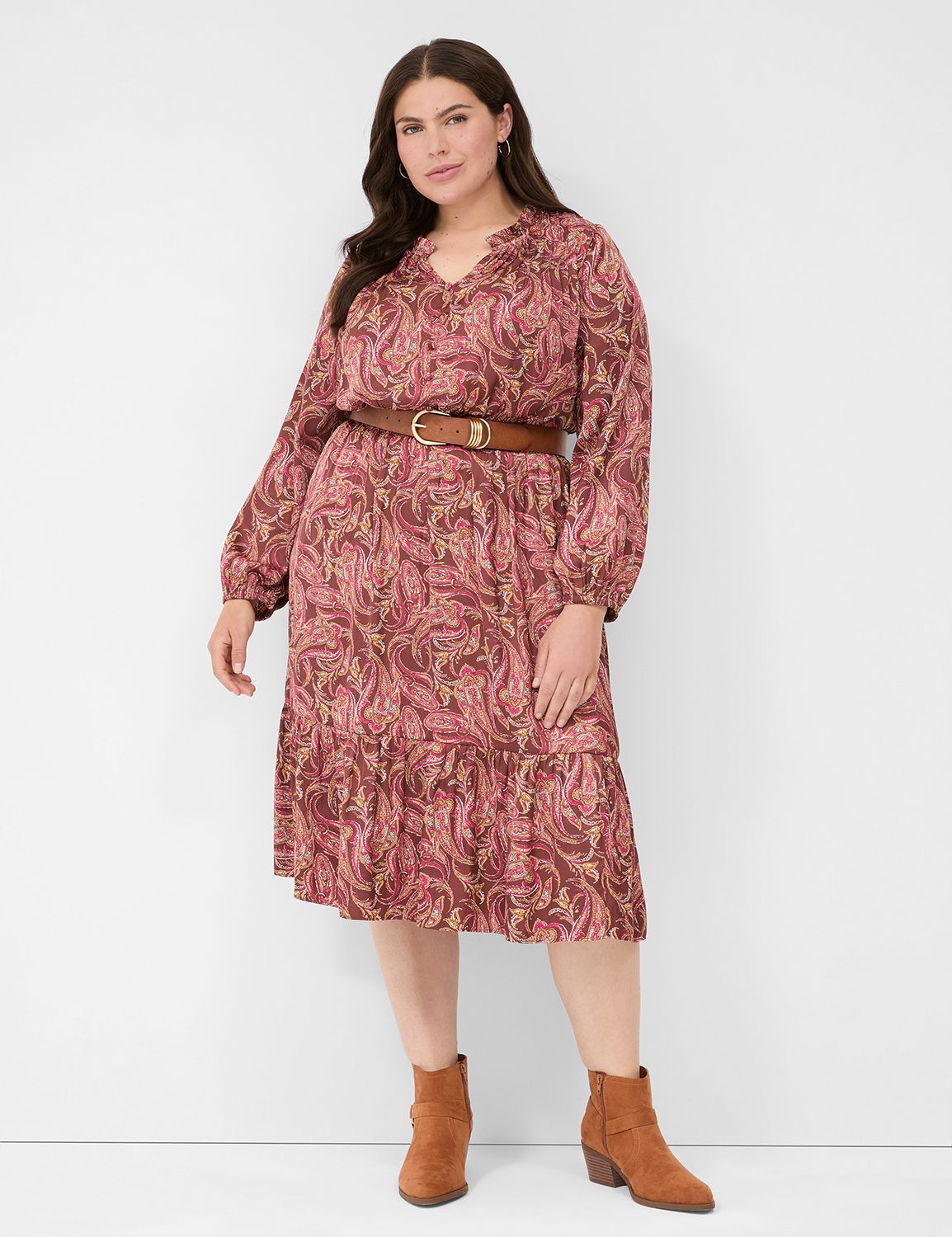 white christmas dresses Plus Size Floral Ruffled Mini Dress main image 0
