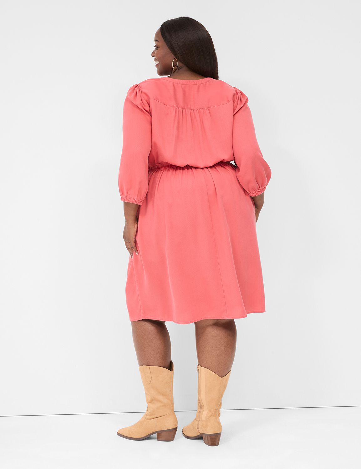 black balloon sleeve midi dress Balloon Sleeve Midi Dress