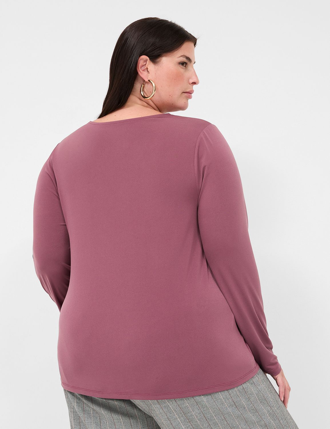 Long Sleeve V-Neck 3 Pleat Swing To Product Image 2