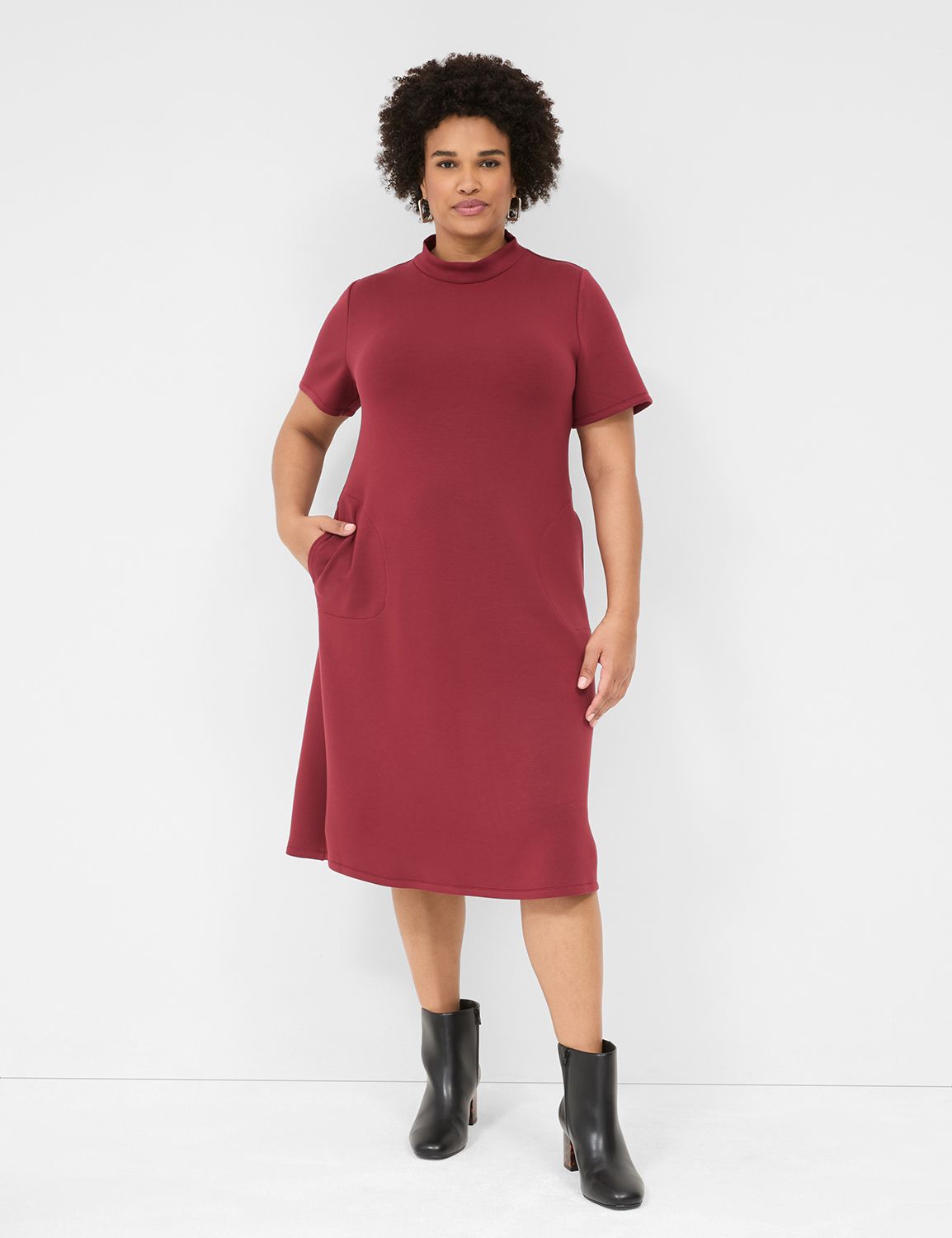 Journey Short Sleeve Mock Neck Dress LaneBryant