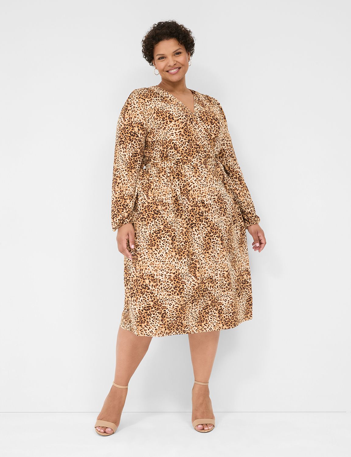 Faux-Wrap Jersey Dress