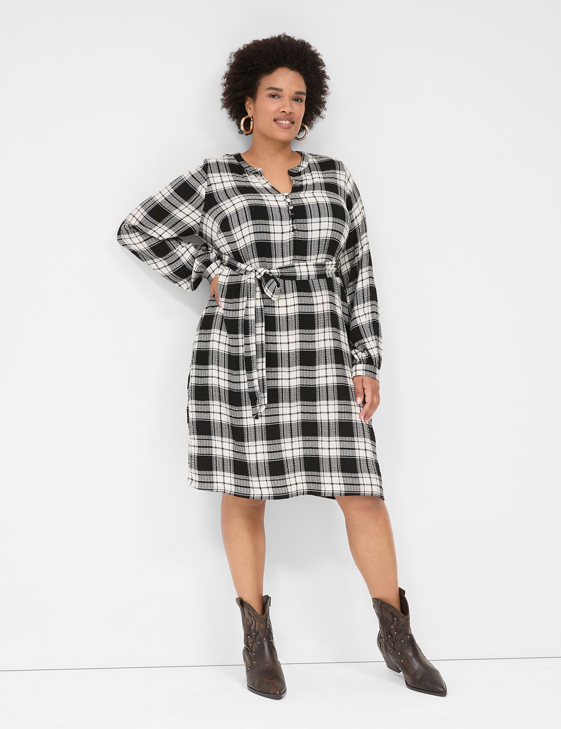 Crinkle Popover Short Dress | LaneBryant