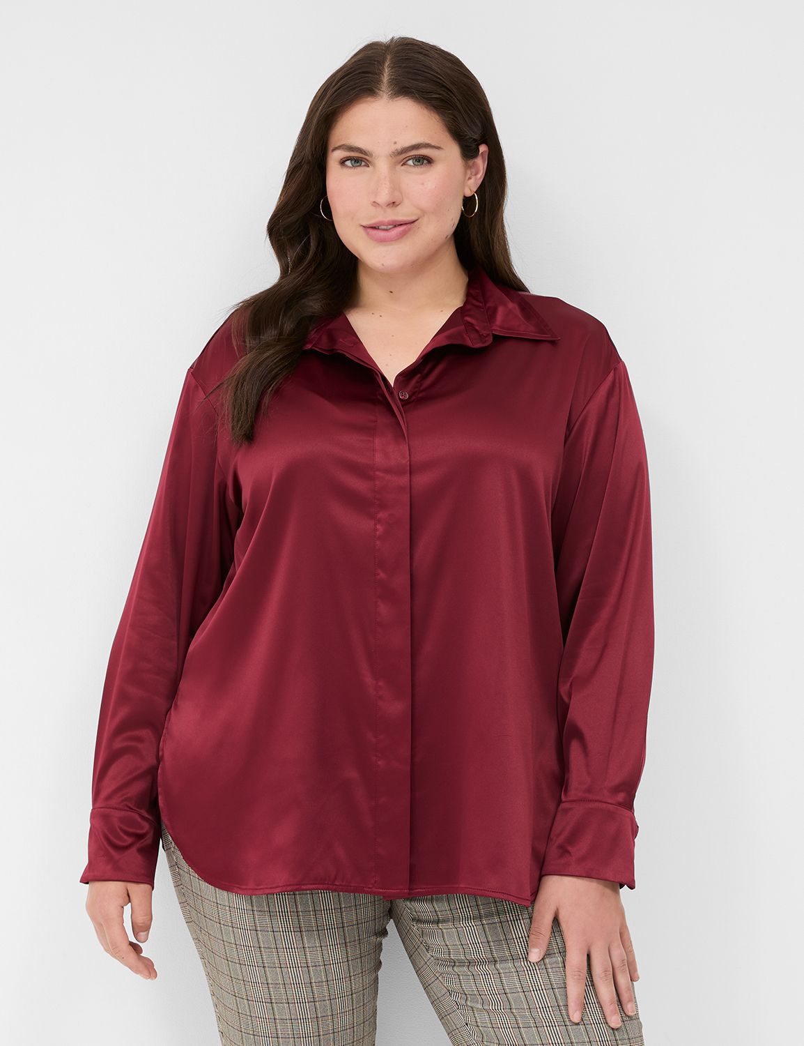 Classic Long Sleeve Button Down Boy LaneBryant