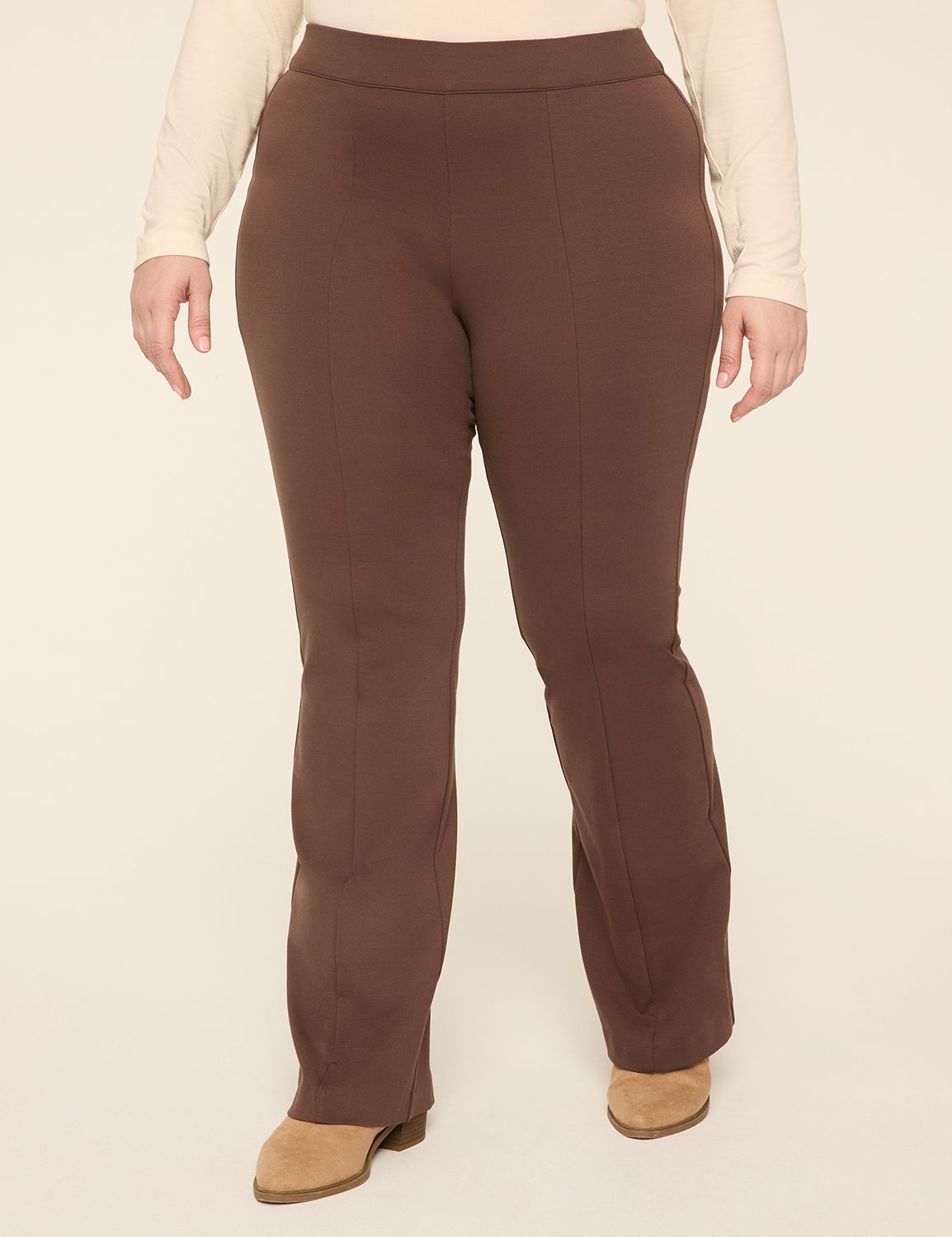 Ponte Pull-On High-Rise Flare Pant | LaneBryant