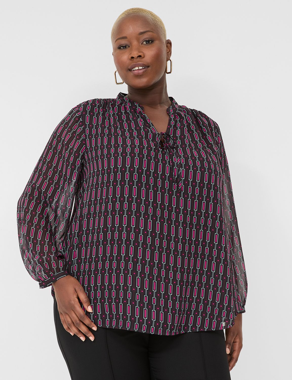 Dressy pink tops plus size best sale