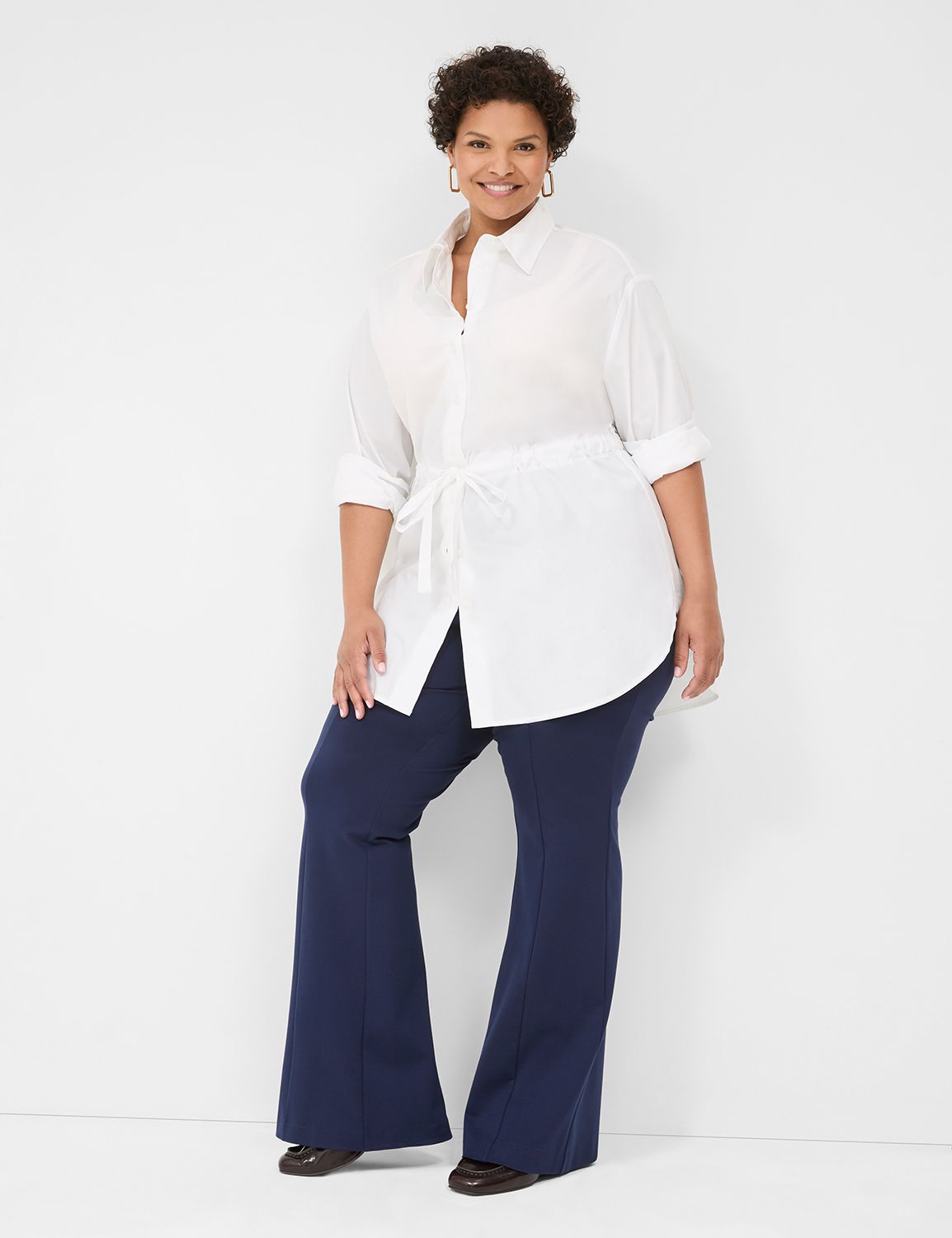 Classic Long Sleeve Button Down Tun Product Image 3